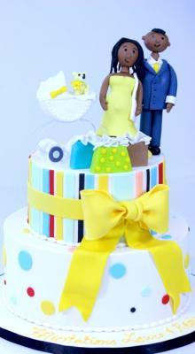 Yellow Bow on 2-tiers     